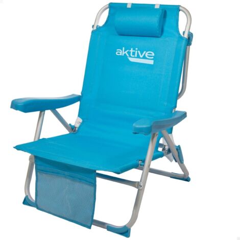 Aktive Beach chaise sac à dos pliante en aluminium 66x58x80 cm 5 positions