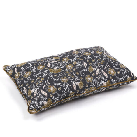 Coussin rectangle en coton "Indies" à motif floral - Gris/Bronze - 40 x 60 cm - Livraison gratuite (1/3)