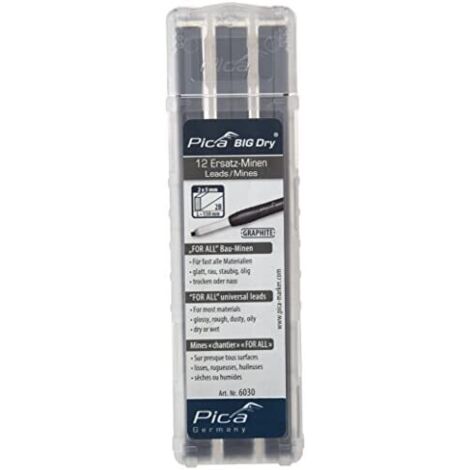 PICA Etui de 12 mines de rechange graphite pour Big-dry - 6030/SB (1/2)