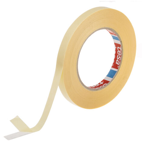 Tesa – Ruban adhésif double face 12mm x 50m – Force d'adhérence 15 N/cm – Pour surfaces lisses et bois – Température max +80°C