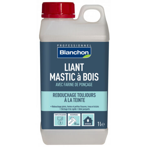 Blanchon – Liant mastic à bois 1 L – Pour rebouchage joints et fissures jusqu'à 2 mm – Séchage rapide pour parquets collés – Application facile (1/3)