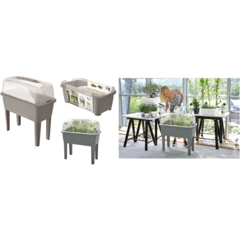 ENSEMBLE DE JARDINIÈRES GREENHOUSE RESPANA ANTHRACITE - PP-DREP770-A (1/10)