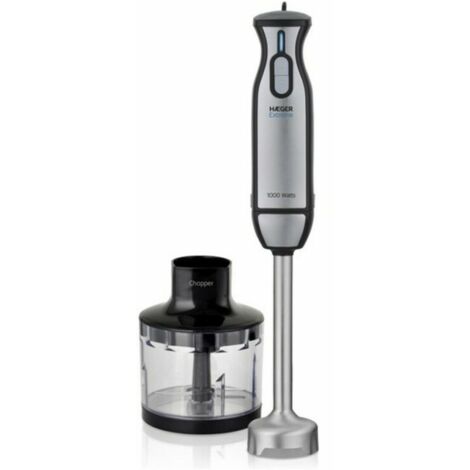 Blender haeger extreme chopper 1000w - 2 interrupteurs à effleurement - arbre amovible - pied en acier inoxydable - hachoir inclus (1/4)