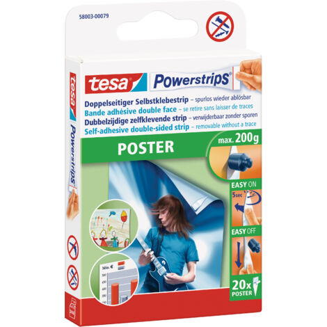 Ruban adhésif tesa Powerstrips noir double face fiable (1/5)
