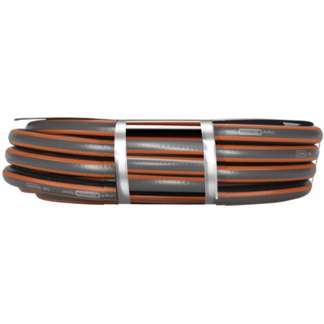 Gardena – Tuyau d'arrosage 15 mètres – PVC renforcé – Résistance pression 25 bars – Flexible anti-pliage – Couleur grise avec touches orange