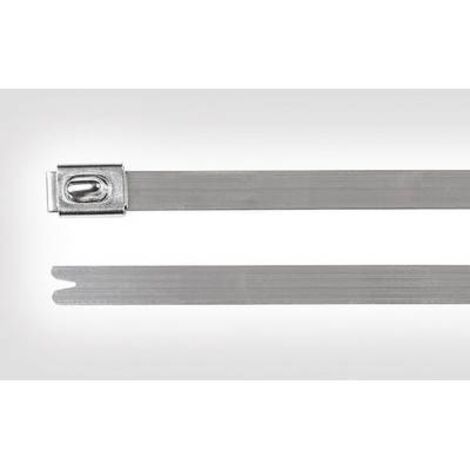 HellermannTyton 111-93058 MBT5SS-SS304-ML Serre-câble 127 mm 4.60 mm argent avec fermeture à billes, stabilisé aux UV 1 pc(s) R018501 (1/2)