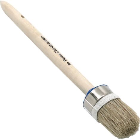 Pinceau en anneau taille 10, poils naturels, longueur 60 mm, largeur 40 mm, mélange clair, manche en bois brut