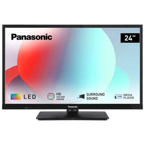 Panasonic – Téléviseur LED 24 pouces – Résolution 1366 x 768 – Son surround 2.0 – Tuner satellite – Bluetooth 5.0 – Mode hôtel (1/5)