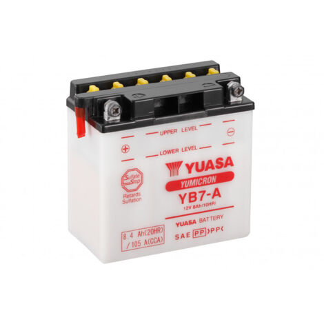 Yuasa – Batterie moto 12V 8.4Ah 105A – Plomb Calcium – Avec entretien – Pour démarrage performant