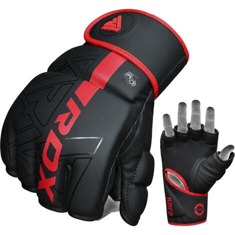 RDX F6 KARA Gants de Grappling et MMA Rouge Cuir PU - RDX - GGR-F6MR-M (1/2)