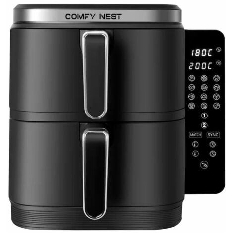 Friteuse sans huile double panier 11L 2800W – Technologie Rapid Air – Cuisson simultanée – CN06177 – Royalty Line