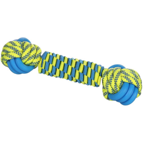 Jouet Balle nouée Cordon Bleu & Jaune ø 7 x 28 cm pour chien - Flamingo (1/4)