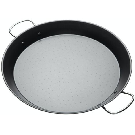 WORLD OF FLAVORS Casserole à paella méditerranéenne anti-adhésive, noire, 38,5 cm