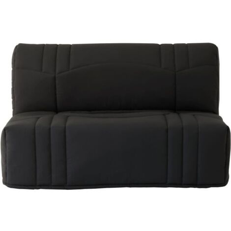 Banquette 2 places BZ DREAM - Tissu 100% Coton noir - Couchage 140x190 cm - L145 x P100 x H90 cm (1/4)