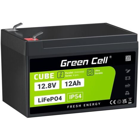 Batterie UPS Green Cell LFPGC12V12AH Lithium Fer Phosphate (LiFePO4) 12,8 V 12 Ah (1/5)