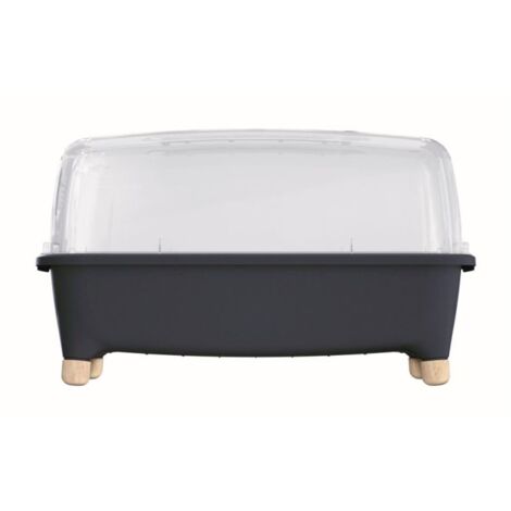 Jardinière basse, avec couvercle en polycarbonate pour protéger vos plantes L Prosperplast Respana Planter Wood Low Set en plastique, couleur : blanc (1/5)
