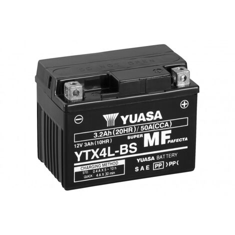 BATTERIE DE MOTO YUASA YTX4L-BS 12 V 3 AH YTX4LBSCP