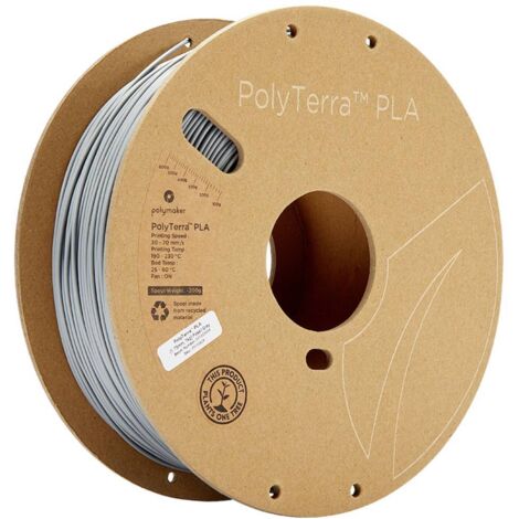 Polymaker 70824 PolyTerra PLA Filament PLA faible teneur en plastique 1.75 mm 1000 g gris (mat) 1 pc(s) (1/4)