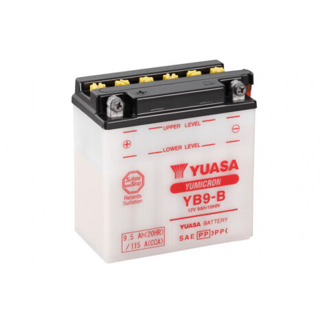 Yuasa – Batterie moto 12V 9.5Ah 115A – Plomb calcium – Avec entretien – Pour démarrage rapide