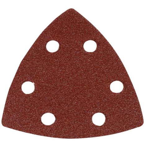 Silverline – Lot de 10 feuilles abrasives triangulaires 90mm – Grain 80 – Pour ponçage bois, peinture et métal – Auto-agrippantes, pré-percées