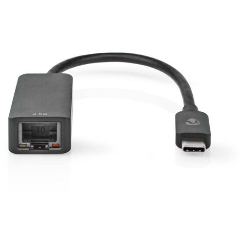 CCGB64960BK02 Adaptateur réseau USB USB 3.2 Gen 1 2.5 Gbps USB-C Mâle RJ45 Femelle 0.20 m Rond Plaqué nickel Cuivre étamé Noir Boîte (1/5)