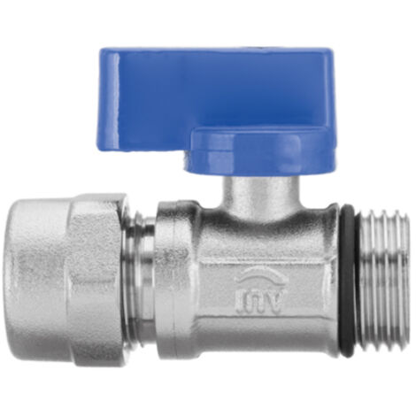 Inch Bleue Eau Froide PEX 16mm x 1/2" MâleVanne Darrêt Tuyau Compression