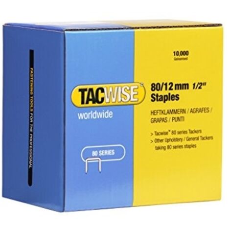TACWISE 0384 10000 AGRAFES GALVANISÉES 80/12 MM