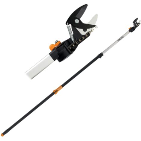 Fiskars – Coupe-branches télescopique 6,50 m capacité de coupe 32 mm – Aluminium renforcé – Tête orientable 230° pour accès zones difficiles