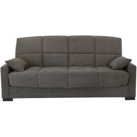 Canapé clic clac 3 places - Taupe - Matelas 17 cm - L223 x P96 x H 103 cm - MEGAN (1/5)