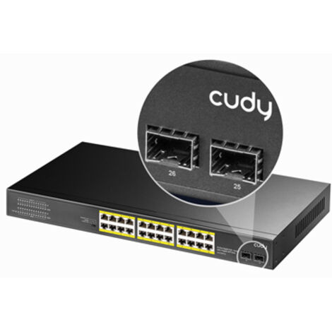 Commutateur réseau Cudy GS1028PS2 Gigabit Ethernet (10/100/1000) Power over Ethernet (PoE) Noir (1/5)