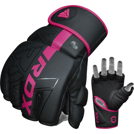 RDX F6 KARA Gants de Grappling et MMA Rose Cuir PU - RDX - GGR-F6MP-M (1/2)