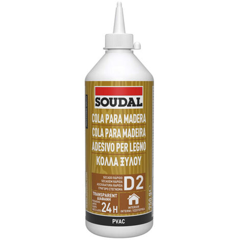 Soudal – Colle blanche rapide 750g – Pour assemblage bois poreux – Temps de séchage 20 minutes – Haute adhérence durable (1/2)