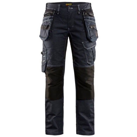 Pantalon de travail X1900 artisan stretch 2D femme 7990 - Marine/Noir L - FR(44) - SE(C42) - Courtes (1/5)