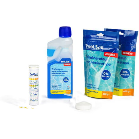 BSI - PooLSan - Kit Sans Chlore - Désinfection Sans Chlore Piscines Hors-Sol - Jusqu'à 6 Mois - Fabriqué En Europe