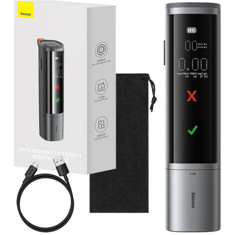 BASEUS SAFEJOURNEY PRO ELECTRONIC BREATHALYZER (GREY) CRCX060014 (1/5)