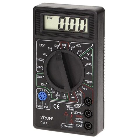 Virone DM-1 Multimètre DigitalAvec affichage LCD Indicateur de pile faible . (1/3)