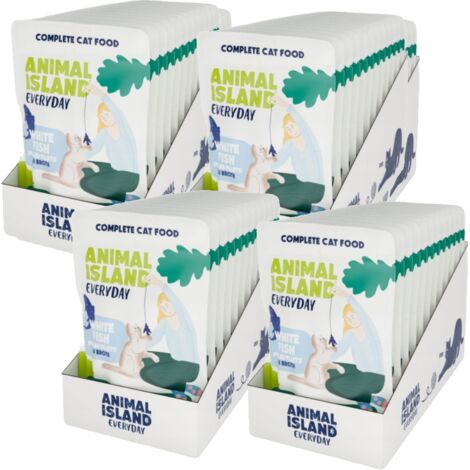 ANIMAL ISLAND Filet de poisson blanc pour chats 48x85g