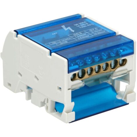 Répartiteur pour tableau électrique tétrapolaire 125A – 7 départs 5x 1,5 à 6mm² + 2x 6 à 16mm² – Installation sur rail DIN – Orno (1/2)