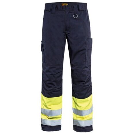 Pantalon de travail multinormes hiver inhérent 1869 - Marine/Jaune fluo XL - FR(48) - SE(C54) - Courtes (1/2)