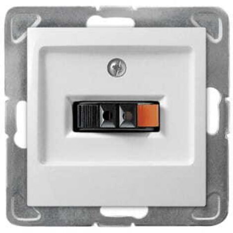 Prise de haut-parleur simple blanche Impresja p/t sans cadre