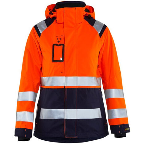 Veste de travail hardshell haute visibilité femme 4904 - Orange fluo/Marine M (1/5)
