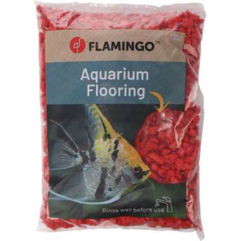 Gravier neon rouge 1 kg pour aquarium - Flamingo
