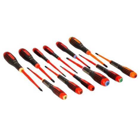 BAHCO - Jeu de tournevis ERGO™ Slim isolés VDE avec manche tri-matière, 12 mm - 12 pcs (1/2)