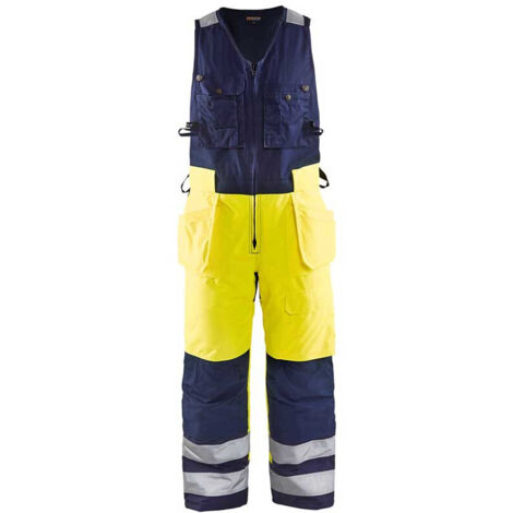 Combinaison de travail hiver sans manches haute visibilité 8504 - Jaune fluo/Marine 42 (1/4)