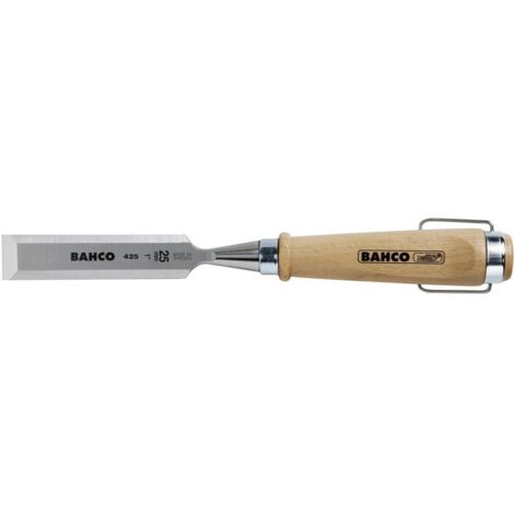 Bahco – Ciseau à bois 4254 – Manche en hêtre – Lame en acier à outils 4 mm – Conception absorbant les chocs – Longueur 140 mm - X088801