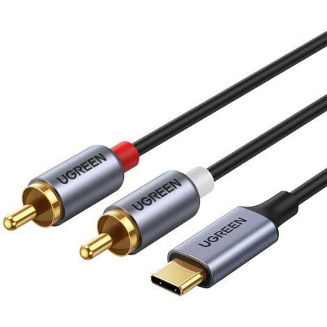 Câble audio USB-C mâle - 2RCA mâle 1,5 m gris (1/5)