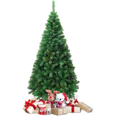 Costway – Sapin de Noël artificiel 2,1m en PVC écologique – 950 branches – Pied en métal pour stabilité – Décoration intérieure/extérieure