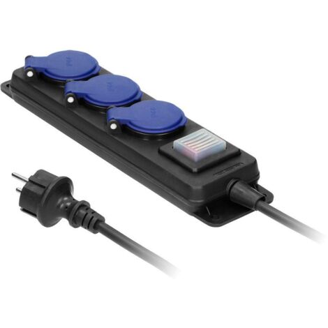 Rallonge d'atelier avec interrupteur IP44 3x2P+Z câble caoutchouc OR-AE-13192/3M (1/4)