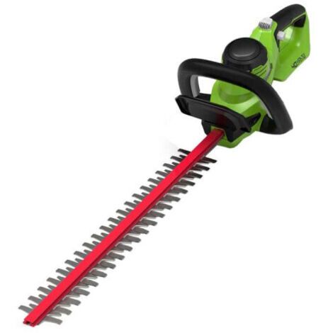 Greenworks – Taille-haies électrique 61 cm 40V – Moteur silencieux 3000 coupes/min – Lame double action pour coupe nette – Poignée rotative 180°