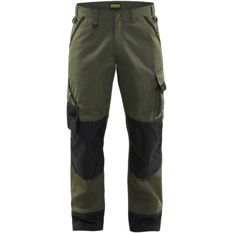 Pantalon de travail pour paysagiste 1454 - Vert armée/Noir 2XL - FR(52) - SE(C58) - Courtes (1/2)
